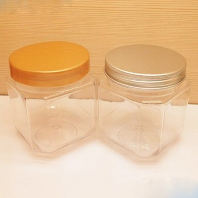 90mm Pet Plastic Square Clear Jars Container for Kitchen Storage/ Food/Candy